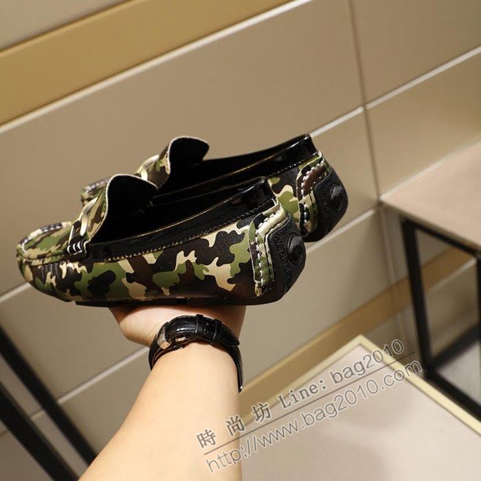 VERSACE男鞋 新款時尚套腳鞋 範思哲男士牛皮休閒鞋  jpx1232